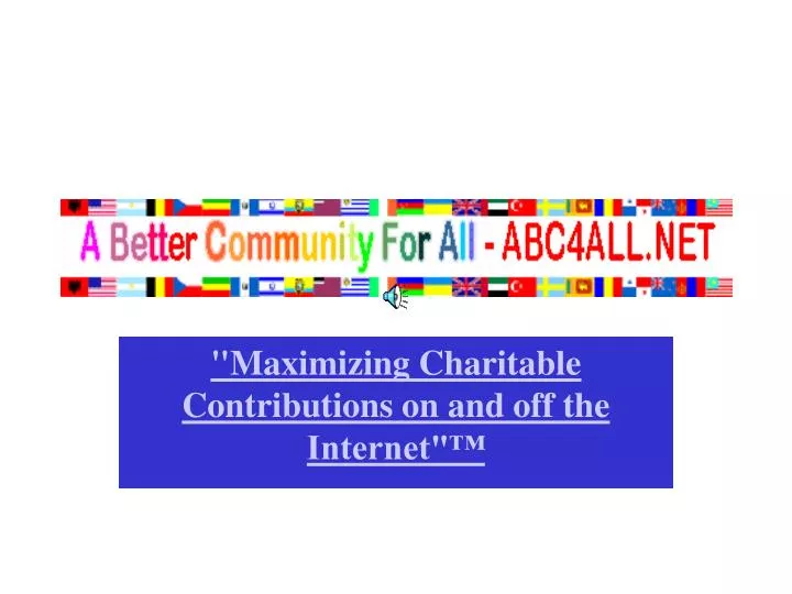 maximizing charitable contributions on and off the internet