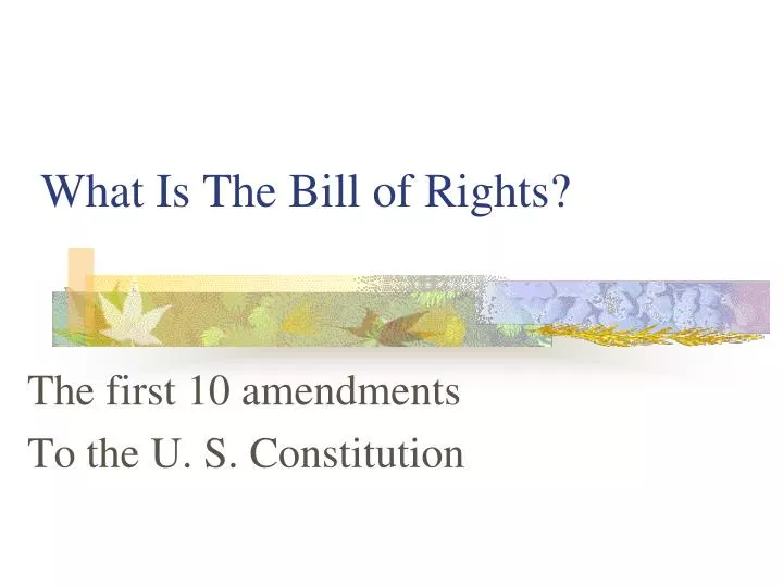 what is the bill of rights