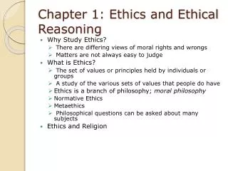 chapter 1 ethics and ethical reasoning