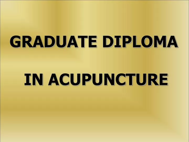 graduate diploma in acupuncture