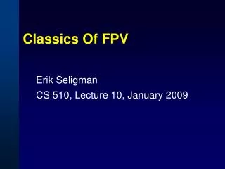 Classics Of FPV