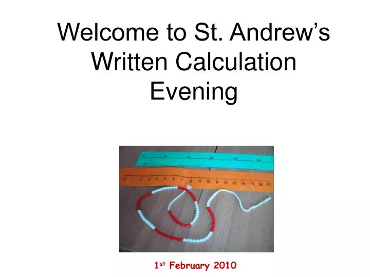 welcome to st andrew s written calculation evening
