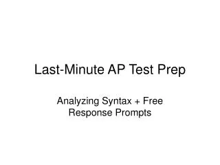 Last-Minute AP Test Prep