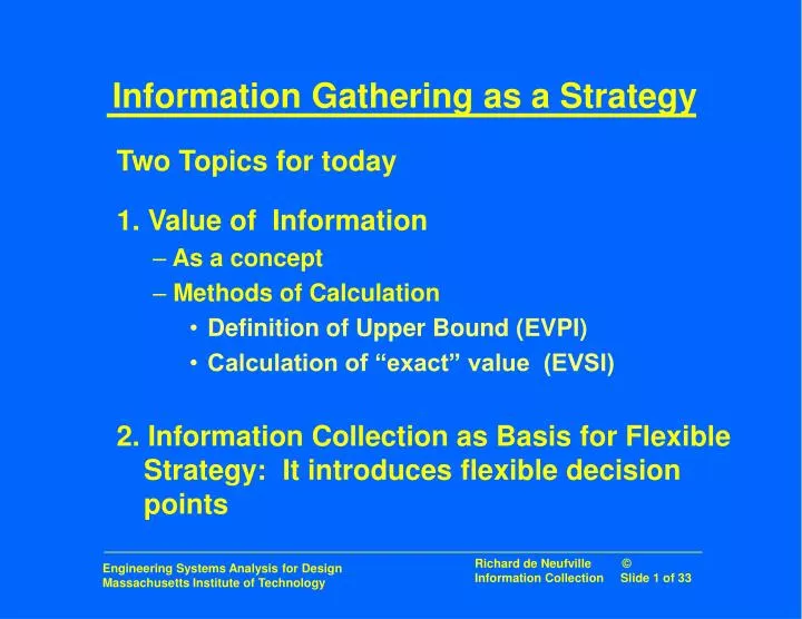 information gathering as a strategy