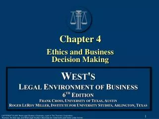Chapter 4 Ethics and Business Decision Making