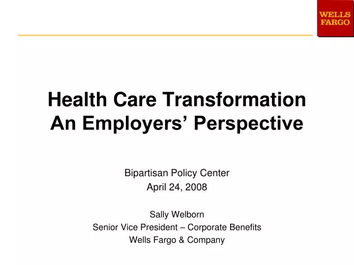 health care transformation an employers perspective