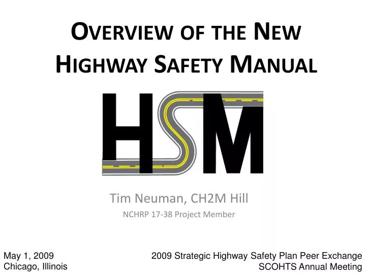 overview of the new highway safety manual