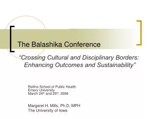 The Balashika Conference