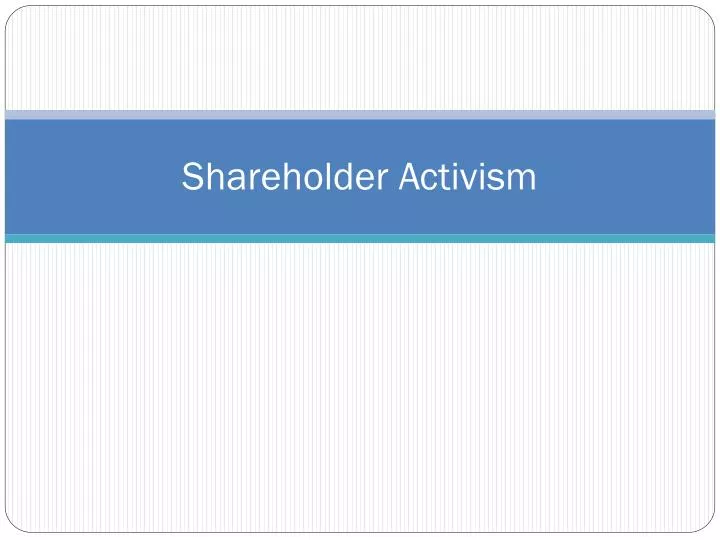 shareholder activism