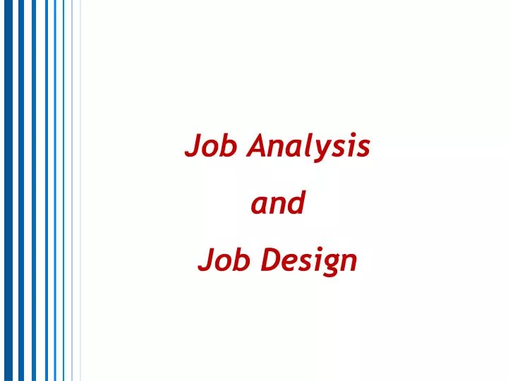 job analysis and job design