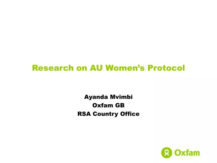 research on au women s protocol
