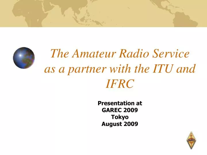 the amateur radio service as a partner with the itu and ifrc