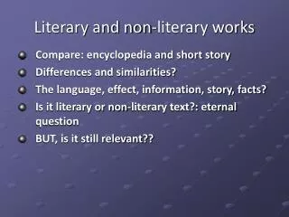 Literary and non-literary works