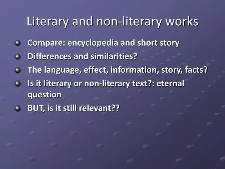 literary and non literary works