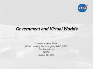 Government and Virtual Worlds