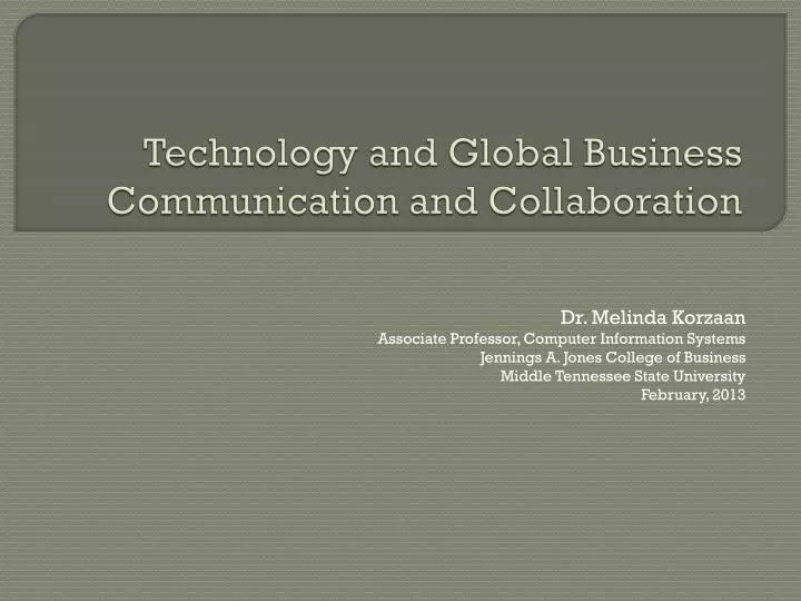 technology and global business communication and collaboration