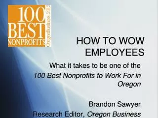 HOW TO WOW EMPLOYEES