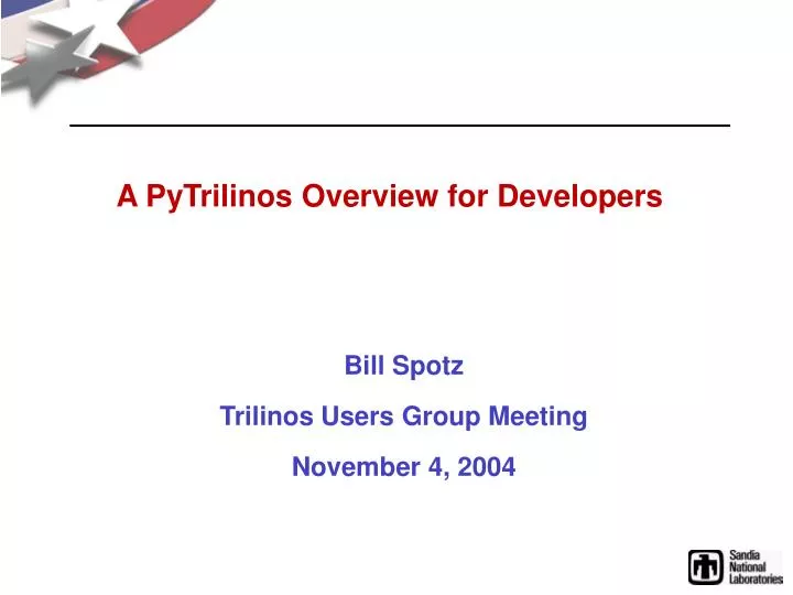 a pytrilinos overview for developers