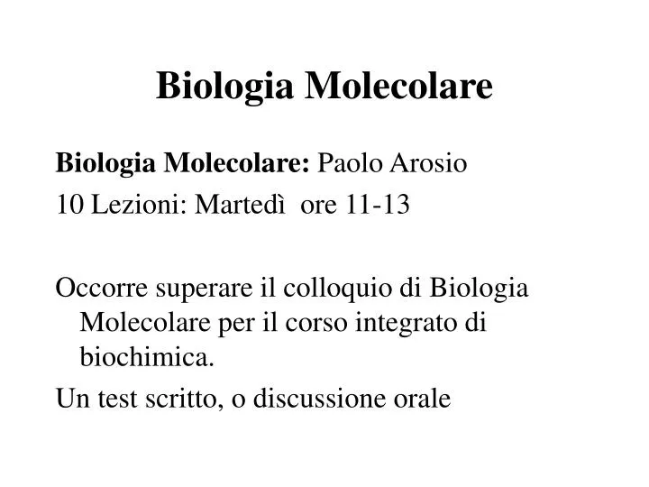 biologia molecolare