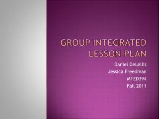 Group Integrated Lesson Plan