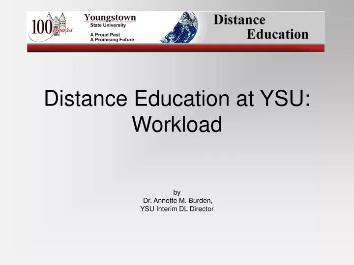 distance education at ysu workload