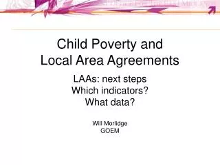 Child Poverty and Local Area Agreements