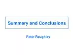 Summary and Conclusions - slide 1