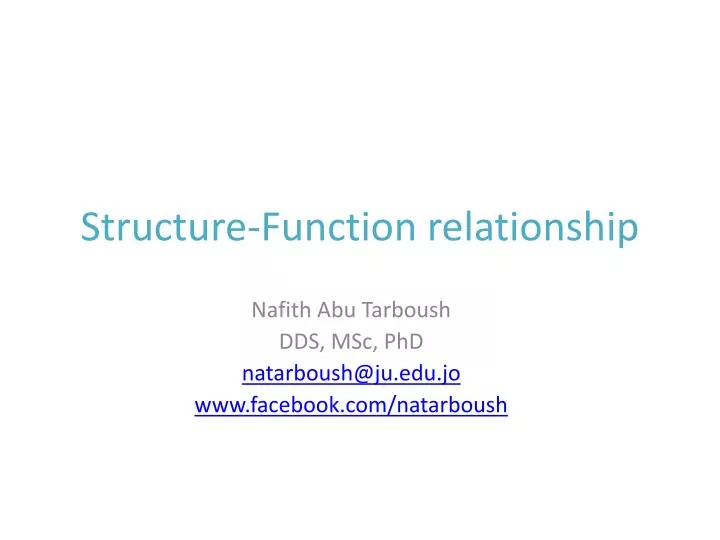 structure function relationship