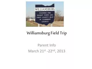 Williamsburg Field Trip
