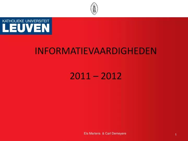 informatievaardigheden 2011 2012