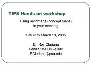 TIPS Hands-on workshop