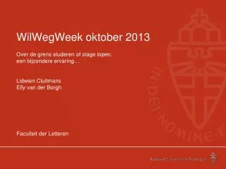 wilwegweek oktober 2013