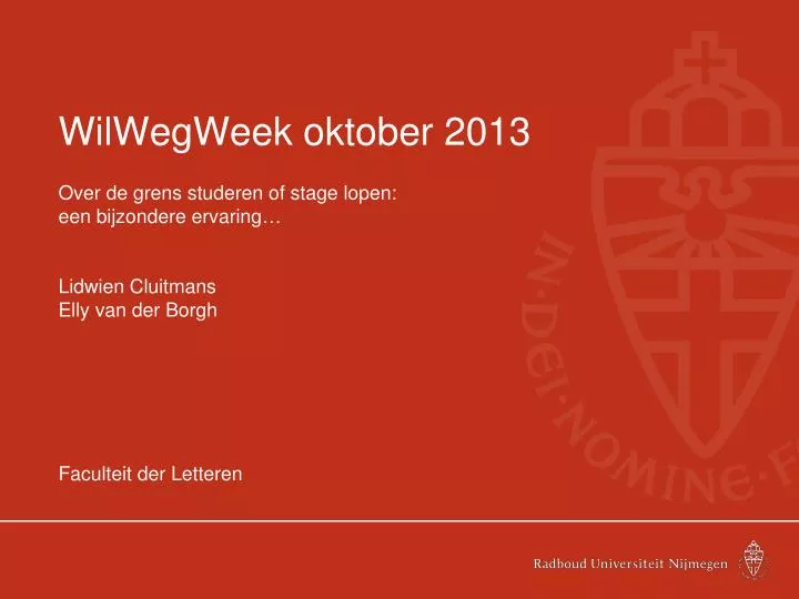 wilwegweek oktober 2013