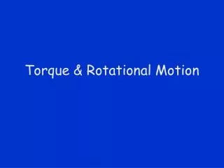 torque rotational motion