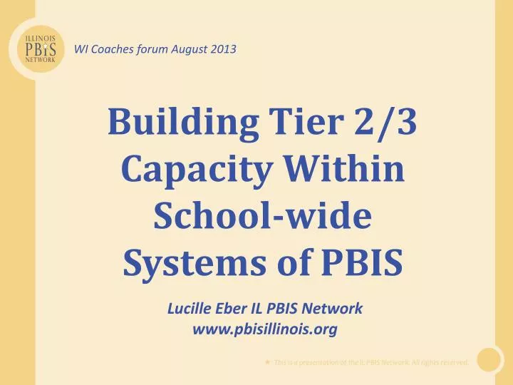 building tier 2 3 capacity within school wide systems of pbis