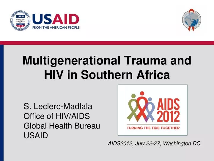 multigenerational trauma and hiv in southern africa