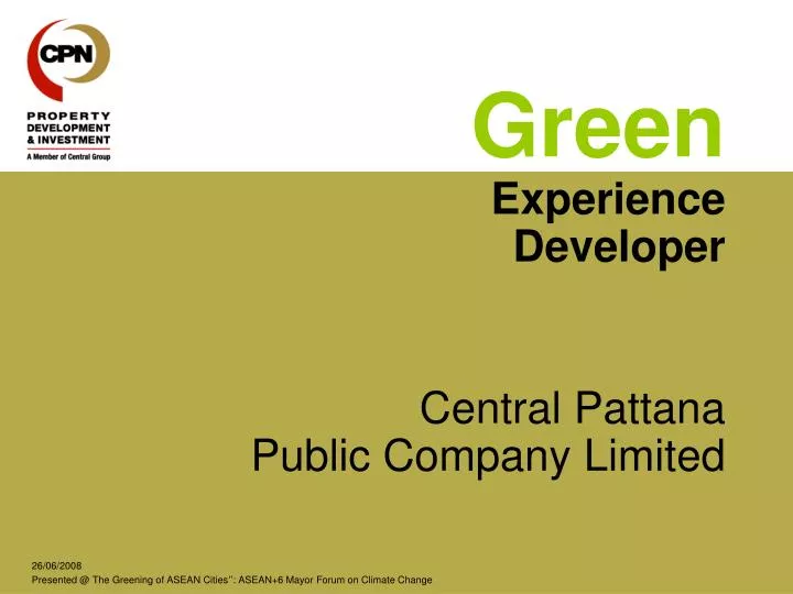 green experience developer central pattana public company limited