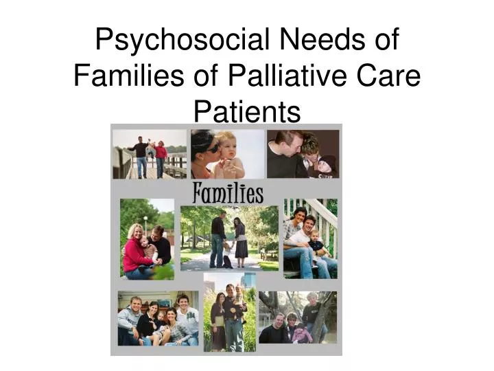 psychosocial needs of families of palliative care patients