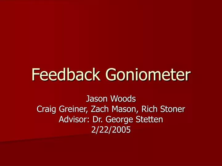 feedback goniometer