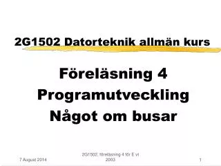 2G1502 Datorteknik allmän kurs