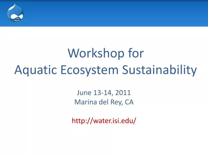 workshop for aquatic ecosystem sustainability