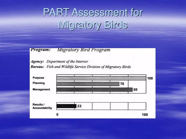 part assessment for migratory birds