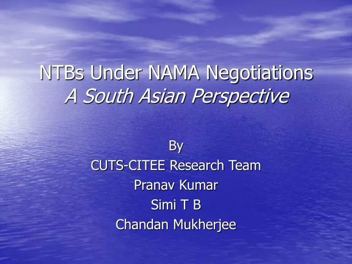 ntbs under nama negotiations a south asian perspective