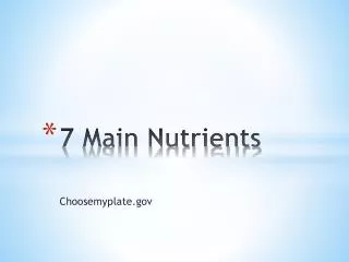 7 Main Nutrients