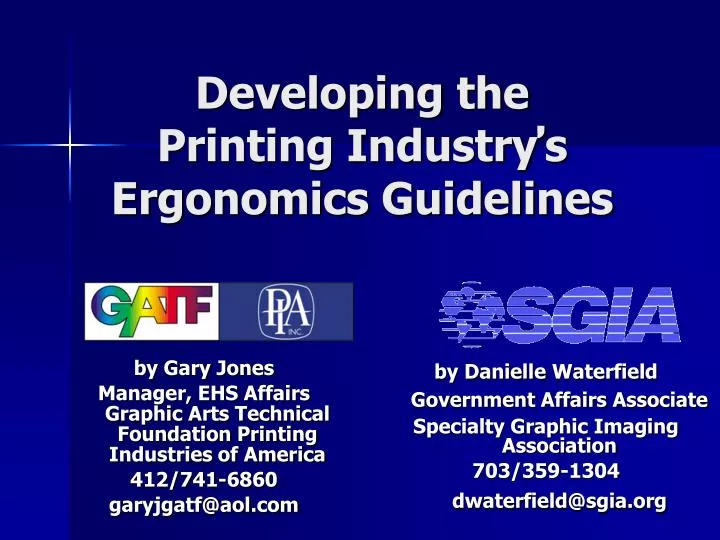 developing the printing industry s ergonomics guidelines