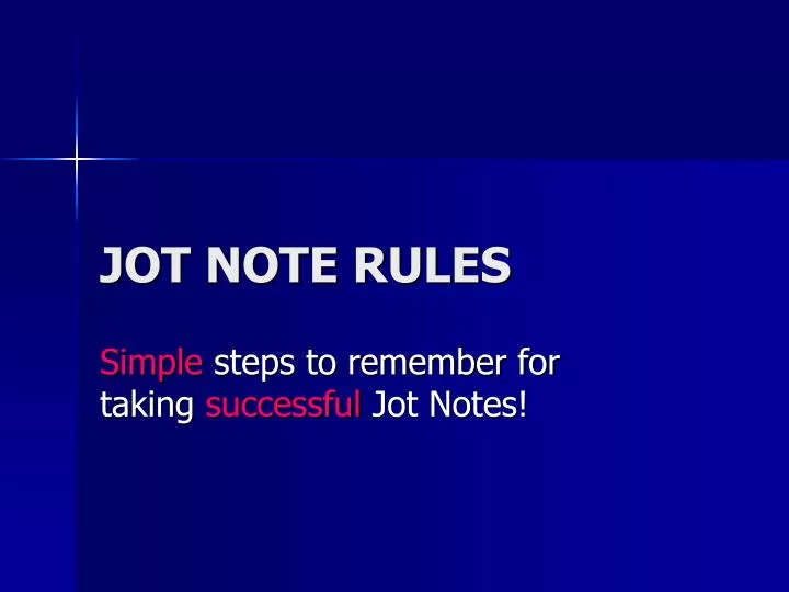 jot note rules
