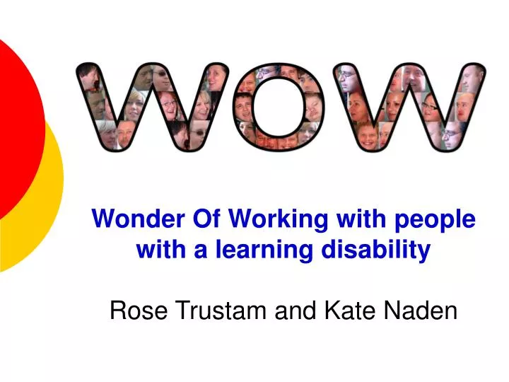 wonder of working with people with a learning disability rose trustam and kate naden