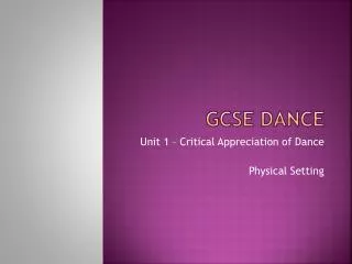 GCSe Dance