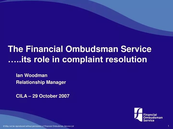 the financial ombudsman service its role in complaint resolution