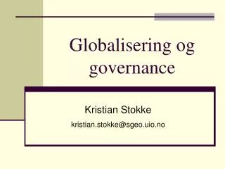Globalisering og governance